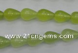 CKA211 15.5 inches 8*12mm teardrop Korean jade gemstone beads