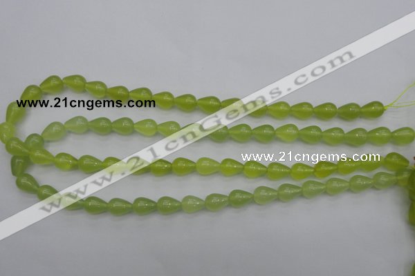 CKA211 15.5 inches 8*12mm teardrop Korean jade gemstone beads