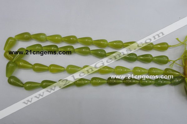 CKA212 15.5 inches 10*18mm teardrop Korean jade gemstone beads