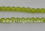 CKA217 15.5 inches 6mm faceted round Korean jade gemstone beads