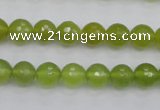 CKA219 15.5 inches 8mm faceted round Korean jade gemstone beads