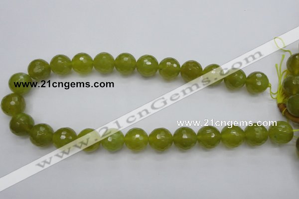 CKA221 15.5 inches 16mm faceted round Korean jade gemstone beads