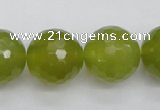 CKA222 15.5 inches 18mm faceted round Korean jade gemstone beads