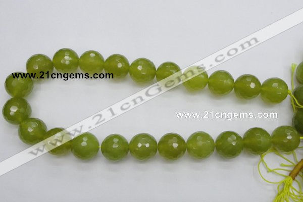 CKA222 15.5 inches 18mm faceted round Korean jade gemstone beads