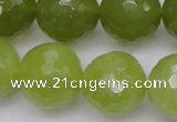 CKA223 15.5 inches 20mm faceted round Korean jade gemstone beads