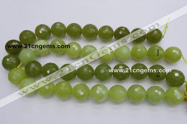 CKA223 15.5 inches 20mm faceted round Korean jade gemstone beads