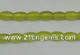 CKA225 15.5 inches 6*8mm faceted rice Korean jade gemstone beads