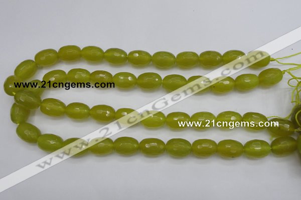 CKA227 15.5 inches 12*16mm faceted rice Korean jade gemstone beads