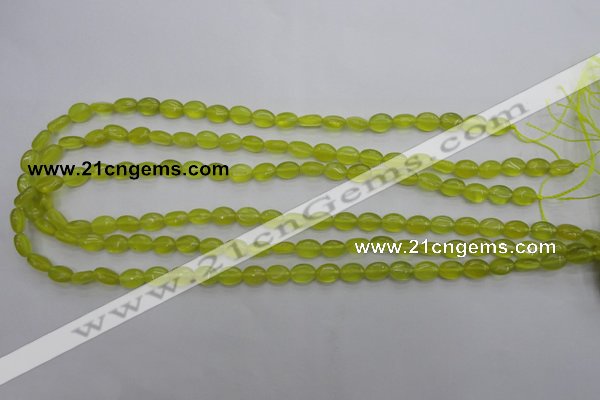 CKA241 15.5 inches 6*8mm oval Korean jade gemstone beads