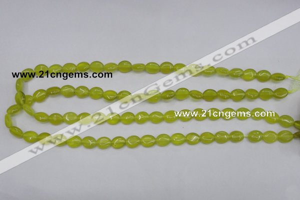 CKA242 15.5 inches 8*10mm oval Korean jade gemstone beads