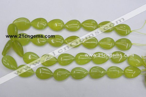 CKA258 15.5 inches 18*25mm flat teardrop Korean jade gemstone beads