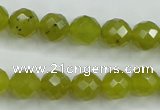 CKA27 15.5 inches 10mm faceted round Korean jade gemstone beads