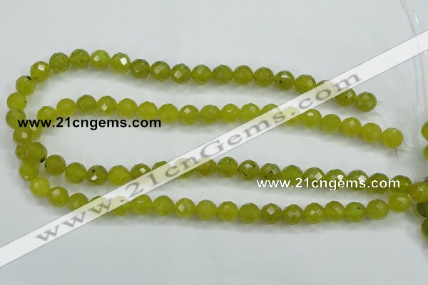 CKA27 15.5 inches 10mm faceted round Korean jade gemstone beads