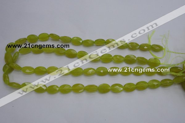 CKA270 15.5 inches 10*14mm faceted oval Korean jade gemstone beads