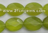 CKA272 15.5 inches 15*20mm faceted oval Korean jade gemstone beads