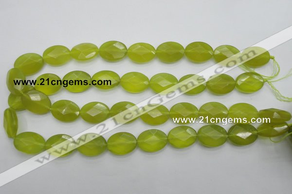 CKA272 15.5 inches 15*20mm faceted oval Korean jade gemstone beads