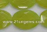 CKA273 15.5 inches 22*30mm faceted oval Korean jade gemstone beads