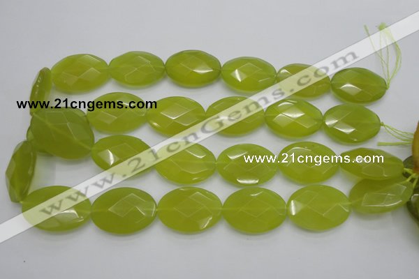 CKA273 15.5 inches 22*30mm faceted oval Korean jade gemstone beads