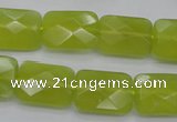 CKA281 15.5 inches 13*18mm faceted rectangle Korean jade gemstone beads