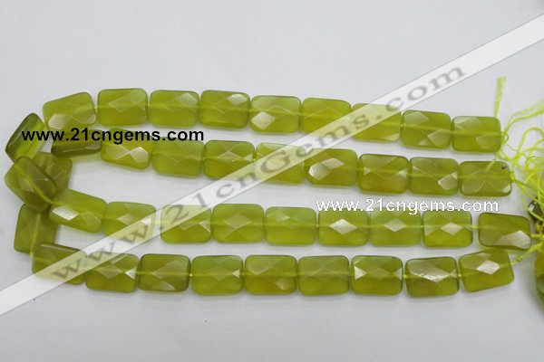 CKA282 15.5 inches 15*20mm faceted rectangle Korean jade gemstone beads