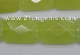 CKA283 15.5 inches 18*25mm faceted rectangle Korean jade gemstone beads