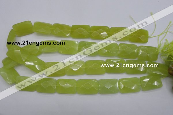 CKA283 15.5 inches 18*25mm faceted rectangle Korean jade gemstone beads