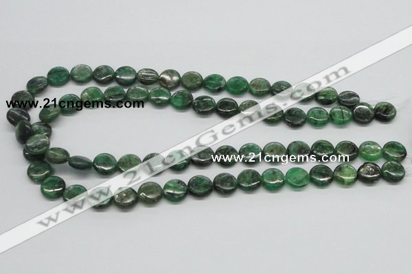 CKC108 16 inches 12mm flat round natural green kyanite beads wholesale