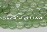 CKC252 15.5 inches 8mm flat round natural green kyanite beads