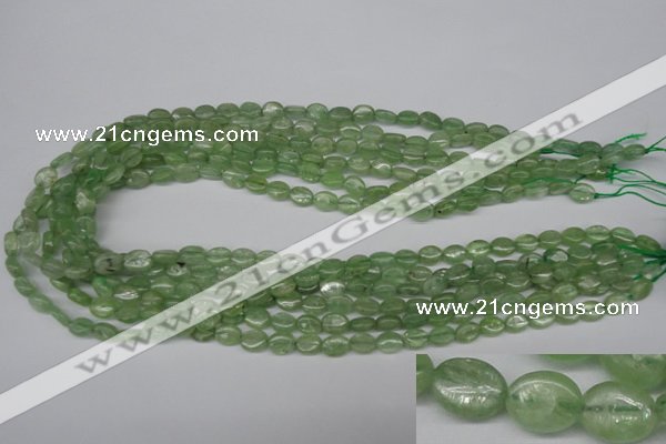 CKC265 15.5 inches 6*8mm oval natural green kyanite beads