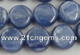 CKC512 15.5 inches 10mm flat round natural Brazilian kyanite beads