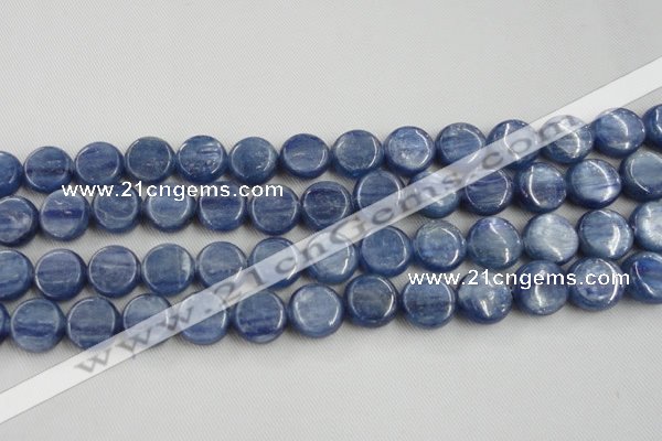 CKC512 15.5 inches 10mm flat round natural Brazilian kyanite beads