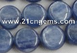 CKC513 15.5 inches 12mm flat round natural Brazilian kyanite beads