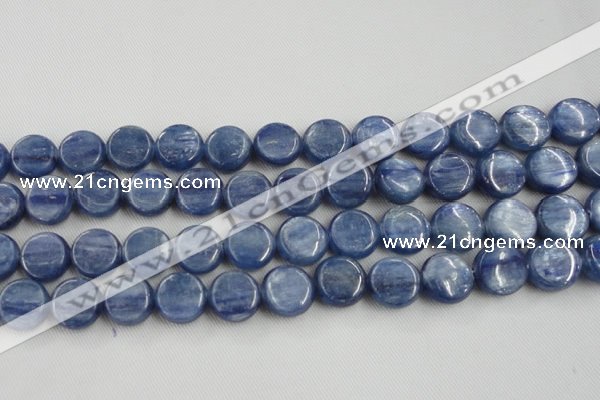 CKC513 15.5 inches 12mm flat round natural Brazilian kyanite beads