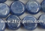 CKC514 15.5 inches 14mm flat round natural Brazilian kyanite beads