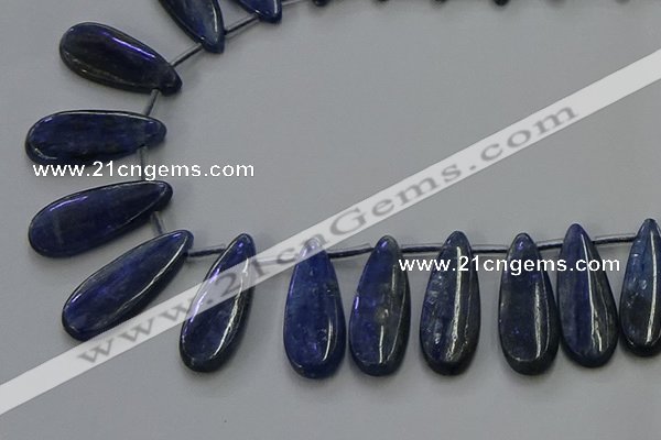 CKC543 Top drilled 10*30mm flat teardrop natural kyanite beads