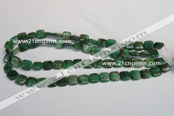 CKC62 15.5 inches 12*12mm square natural green kyanite beads