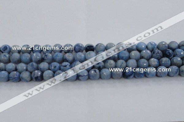 CKC704 15.5 inches 12mm faceted round imitation blue kyanite beads