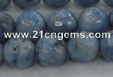 CKC705 15.5 inches 14mm faceted round imitation blue kyanite beads