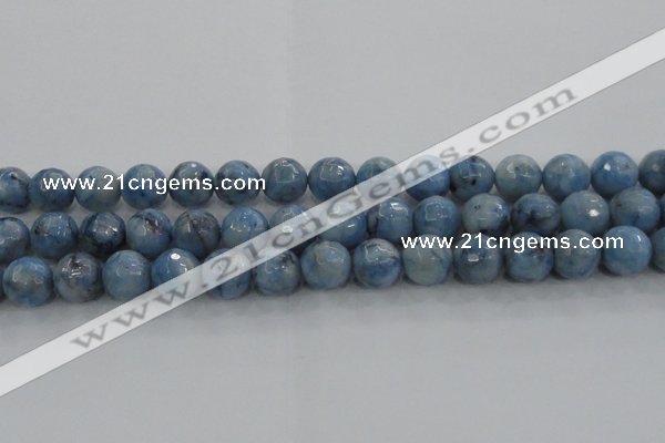 CKC705 15.5 inches 14mm faceted round imitation blue kyanite beads