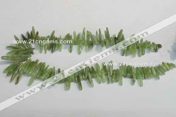 CKC71 15.5 inches 4*10mm – 6*35mm branch natural green kyanite beads