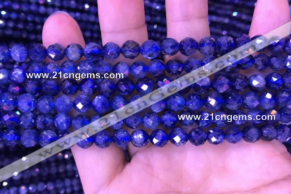 CKC733 15.5 inches 7mm faceted round kyanite gemstone beads