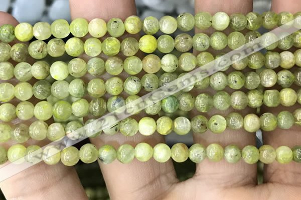 CKC765 15.5 inches 4mm round natural green kyanite beads