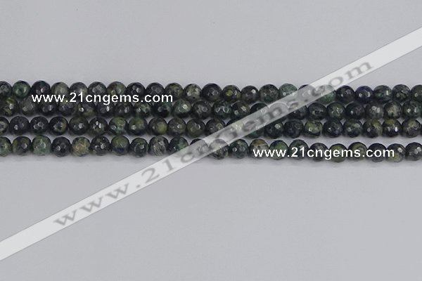 CKJ310 15.5 inches 4mm faceted round kambaba jasper beads