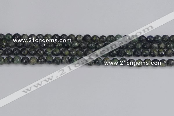 CKJ310 15.5 inches 4mm faceted round kambaba jasper beads