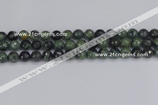 CKJ313 15.5 inches 10mm faceted round kambaba jasper beads