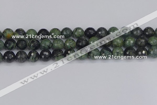 CKJ314 15.5 inches 12mm faceted round kambaba jasper beads