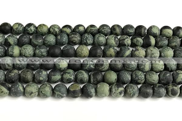 CKJ327 15 inches 8mm round matte kambaba jasper beads