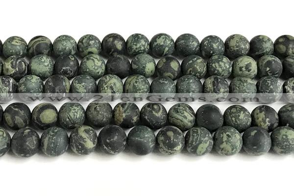 CKJ328 15 inches 10mm round matte kambaba jasper beads
