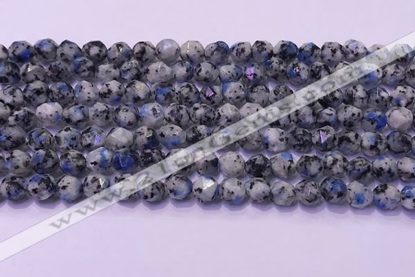 CKJ706 15.5 inches 6mm faceted nuggets imitation k2 jasper beads