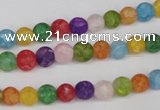 CKQ02 15.5 inches 6mm round matte dyed crackle quartz beads